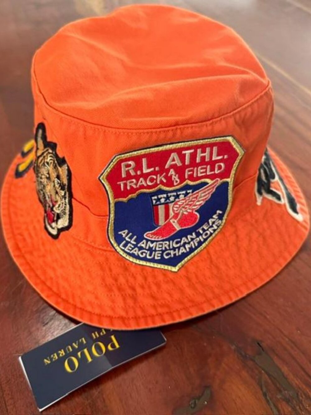 1 OF 1 POLO RALPH LAUREN PWING TRACK & FIELD TIGER ALL-AMERICAN BUCKET L/XL NWT